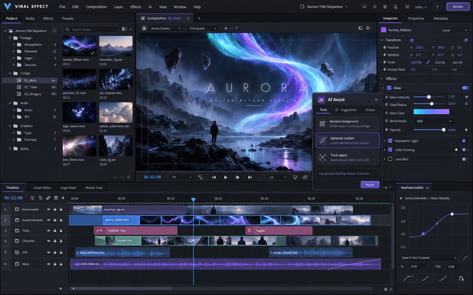 Detailed generated Viral Effect editor interface concept