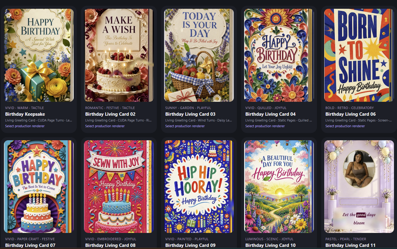 Vibe Tunes birthday greeting card template collection
